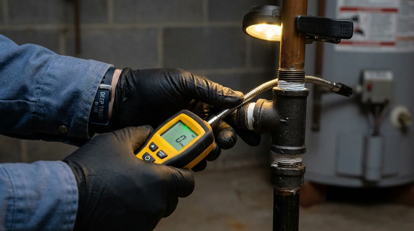 Gas leak detection with electronic sniffer by Johns Plumbing LLC in Runnemede