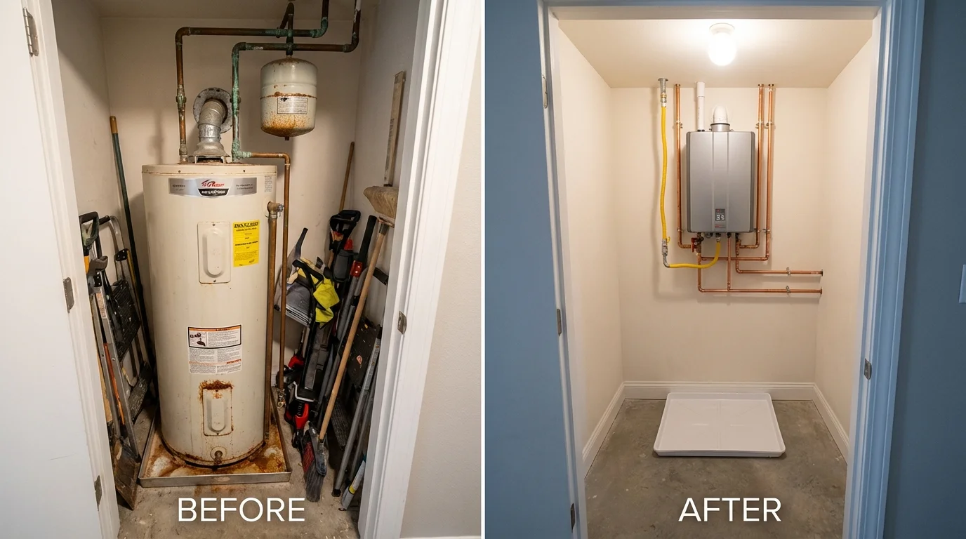 Tank water heater versus wall-mounted tankless unit comparison for Runnemede, NJ homeowners