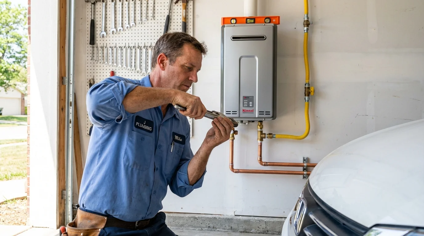 Tankless water heater installation by a Johns Plumbing LLC plumber in Runnemede